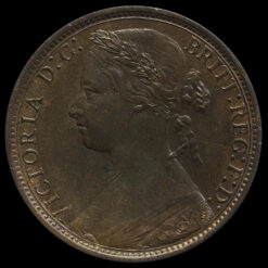 1875 H Queen Victoria Bun Head Penny Obverse
