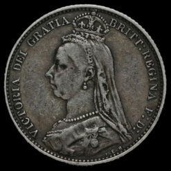 1887 Queen Victoria Jubilee Head Silver Sixpence Obverse