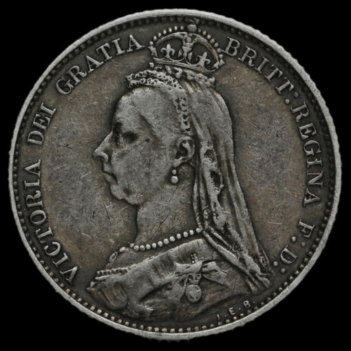 1887 Queen Victoria Jubilee Head Silver Sixpence Obverse