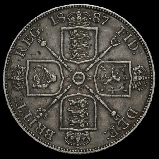 1887 Queen Victoria Jubilee Head Silver Double Florin Reverse