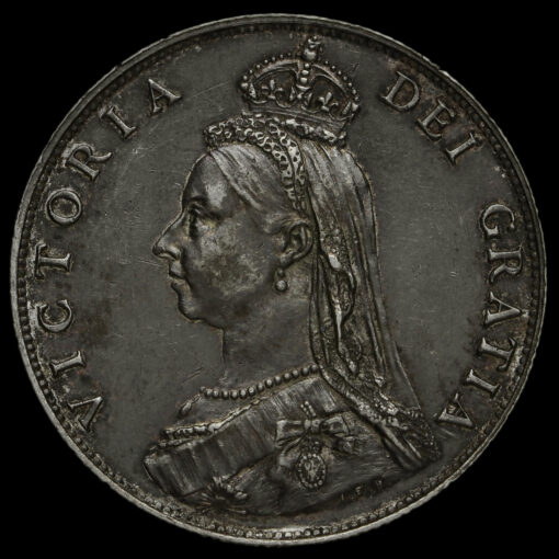 1887 Queen Victoria Jubilee Head Silver Florin Obverse