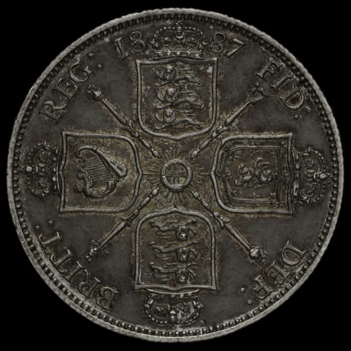 1887 Queen Victoria Jubilee Head Silver Florin Reverse