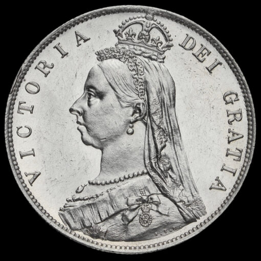 1887 Queen Victoria Jubilee Head Silver Half Crown Obverse