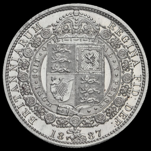 1887 Queen Victoria Jubilee Head Silver Half Crown Reverse