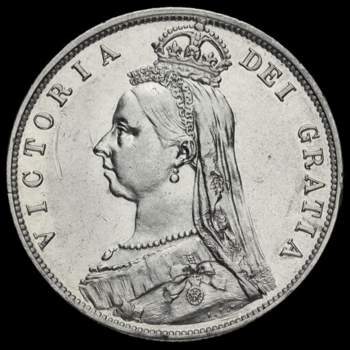 1887 Queen Victoria Jubilee Head Silver Half Crown Obverse
