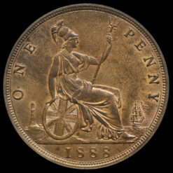 1888 Queen Victoria Bun Head Penny Reverse