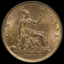 1889 Queen Victoria Bun Head Penny Reverse