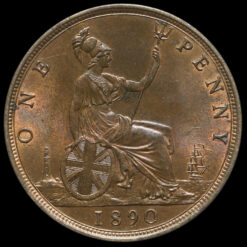 1890 Queen Victoria Bun Head Penny Reverse