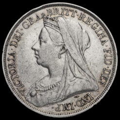1893 Queen Victoria Veiled Head Silver LVI Crown Obverse