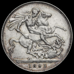 1893 Queen Victoria Veiled Head Silver LVI Crown Reverse