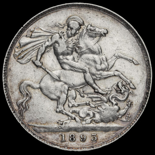1893 Queen Victoria Veiled Head Silver LVI Crown Reverse