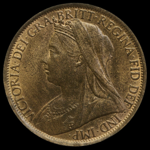 1896 Queen Victoria Veiled Head Penny Obverse