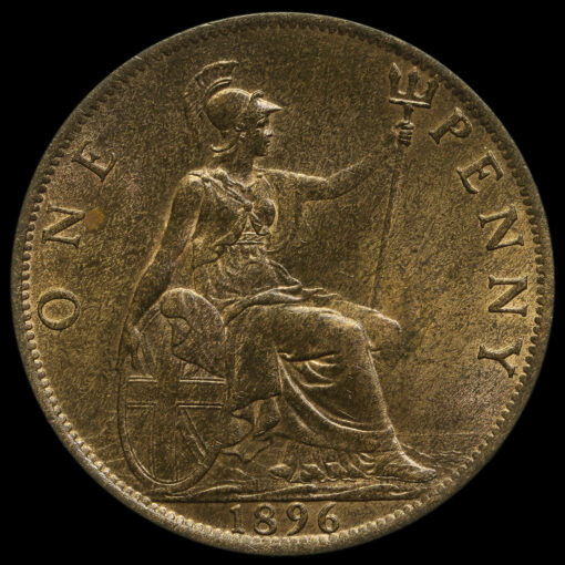 1896 Queen Victoria Veiled Head Penny Reverse