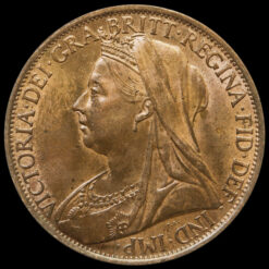 1899 Queen Victoria Veiled Head Penny Obverse
