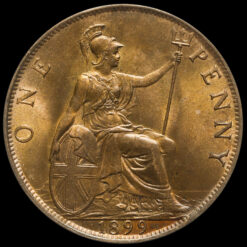 1899 Queen Victoria Veiled Head Penny Reverse
