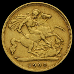 1900 Queen Victoria Veiled Head Gold Half Sovereign Reverse