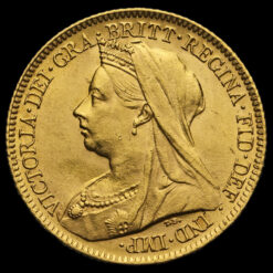 1900 Queen Victoria Veiled Head Gold Half Sovereign Obverse