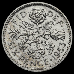 1953 Elizabeth II Proof Sixpence Reverse