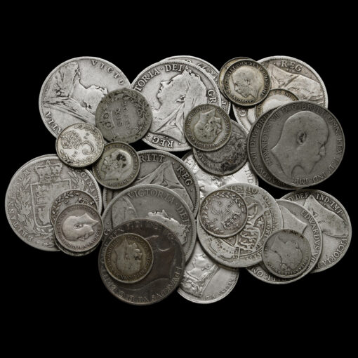 224 Grams of Circulated Pre 1920 British .925 Silver Bullion Investment Coins