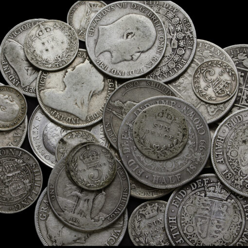 224 Grams of Circulated Pre 1920 British .925 Silver Bullion Investment Coins