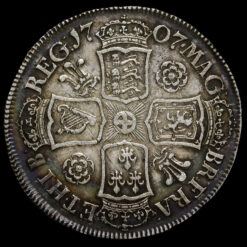 1707 Queen Anne Early Milled Silver Half Crown Reverse