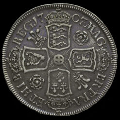 1707 Queen Anne Early Milled Silver Half Crown Reverse