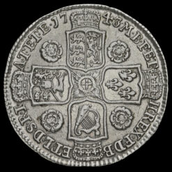 1743 George II Early Milled Silver Half Crown Reverse
