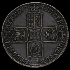 1745 George II Early Milled Silver Lima Half Crown Reverse