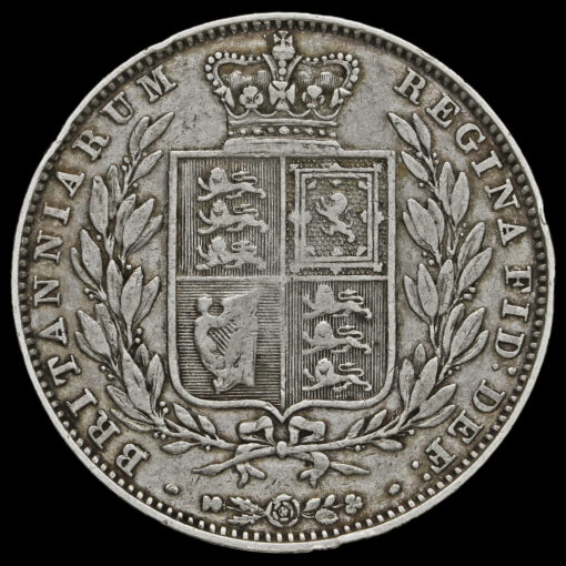 1844 Queen Victoria Young Head Silver Half Crown Reverse