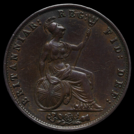 1853 Queen Victoria Young Head Copper Halfpenny Reverse