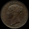 1854 Queen Victoria Young Head Copper Halfpenny Obverse