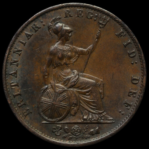 1854 Queen Victoria Young Head Copper Halfpenny Reverse