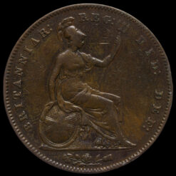 1854 Queen Victoria Young Head Copper Penny Reverse