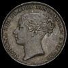 1865 Queen Victoria Young Head Silver Shilling Obverse