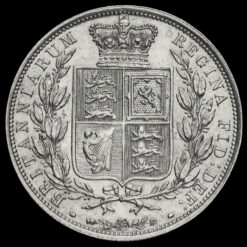 1885 Queen Victoria Young Head Silver Half Crown Reverse