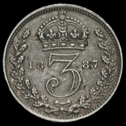 1887 Queen Victoria Jubilee Head Silver Threepence Reverse