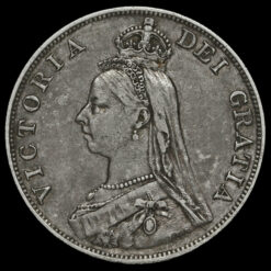 1887 Queen Victoria Jubilee Head Silver Double Florin Obverse