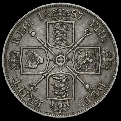 1887 Queen Victoria Jubilee Head Silver Double Florin Reverse