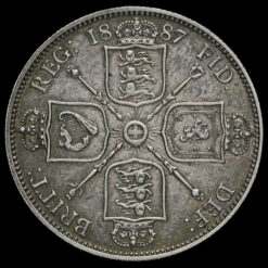 1887 Queen Victoria Jubilee Head Silver Florin Reverse
