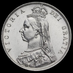 1887 Queen Victoria Jubilee Head Silver Half Crown Obverse
