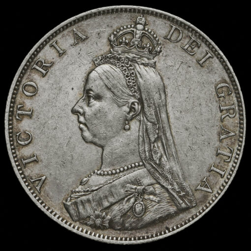 1887 Queen Victoria Jubilee Head Silver Double Florin Obverse