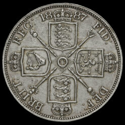 1887 Queen Victoria Jubilee Head Silver Double Florin Reverse