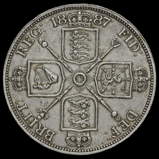 1887 Queen Victoria Jubilee Head Silver Double Florin Reverse