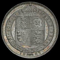 1887 Queen Victoria Jubilee Head Silver Shilling Reverse
