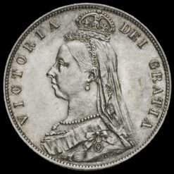 1888 Queen Victoria Jubilee Head Silver Half Crown Obverse
