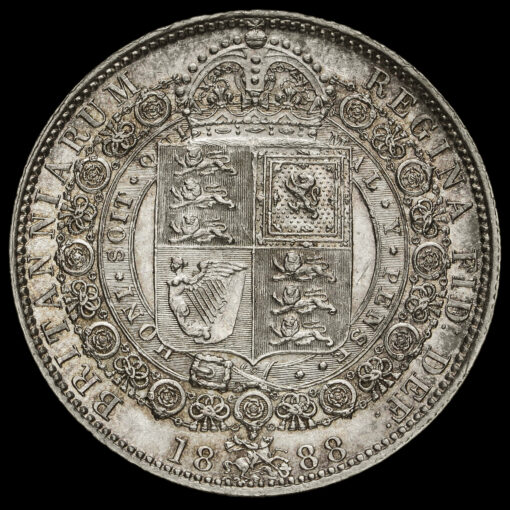 1888 Queen Victoria Jubilee Head Silver Half Crown Reverse