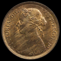 1889 Queen Victoria Bun Head Halfpenny Obverse