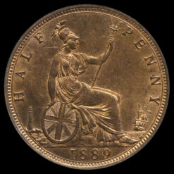 1889 Queen Victoria Bun Head Halfpenny Reverse