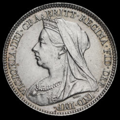 1896 Queen Victoria Veiled Head Silver Sixpence Obverse