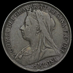 1897 Queen Victoria Veiled Head Silver LXI Crown Obverse